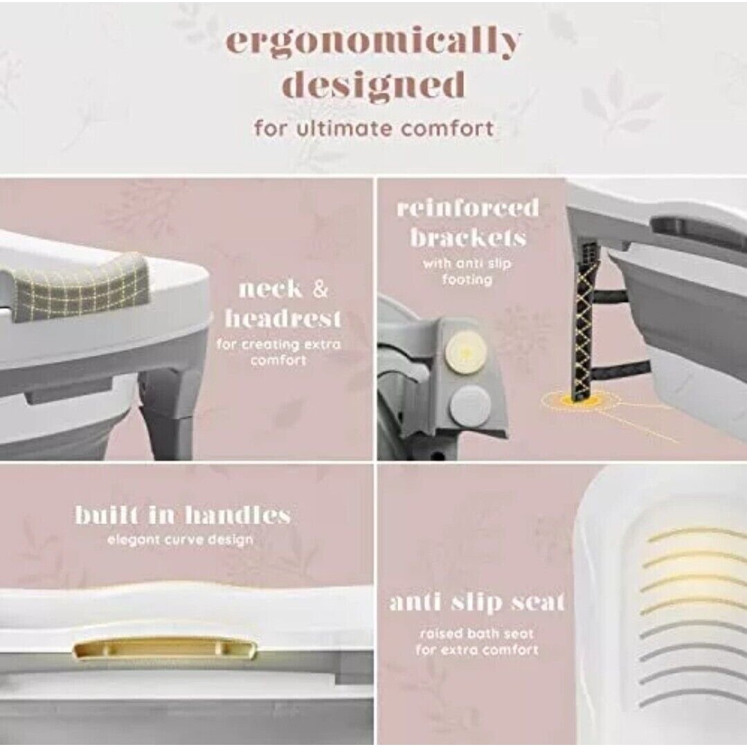 Portable Bathtub for Adult Large 56'in Foldable Collapsible tub Soaking Bath