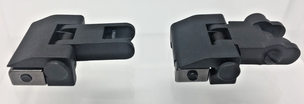 Polymer Flip Up Sights, High Strength, BUIS, Spring Loaded, Adjustable, Black