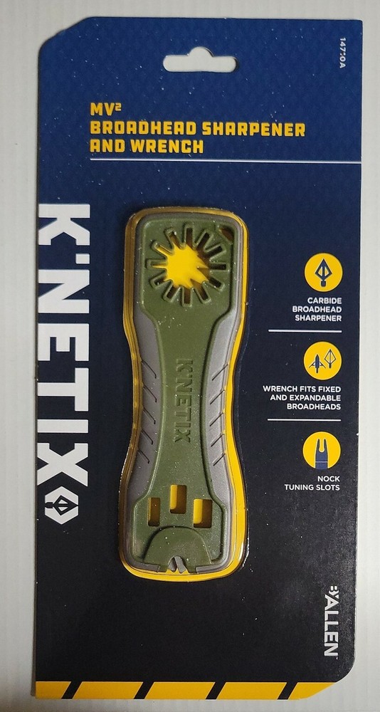 Allen 14710 K'netix MV2 Broadhead Sharpener And Wrench New!!