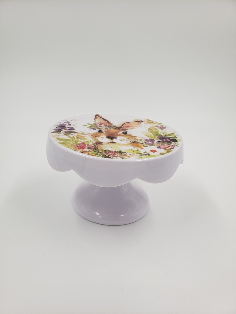 Toy Kitchen Miniature Cake Stand Cupcake Display Rabbit Easter Bunny