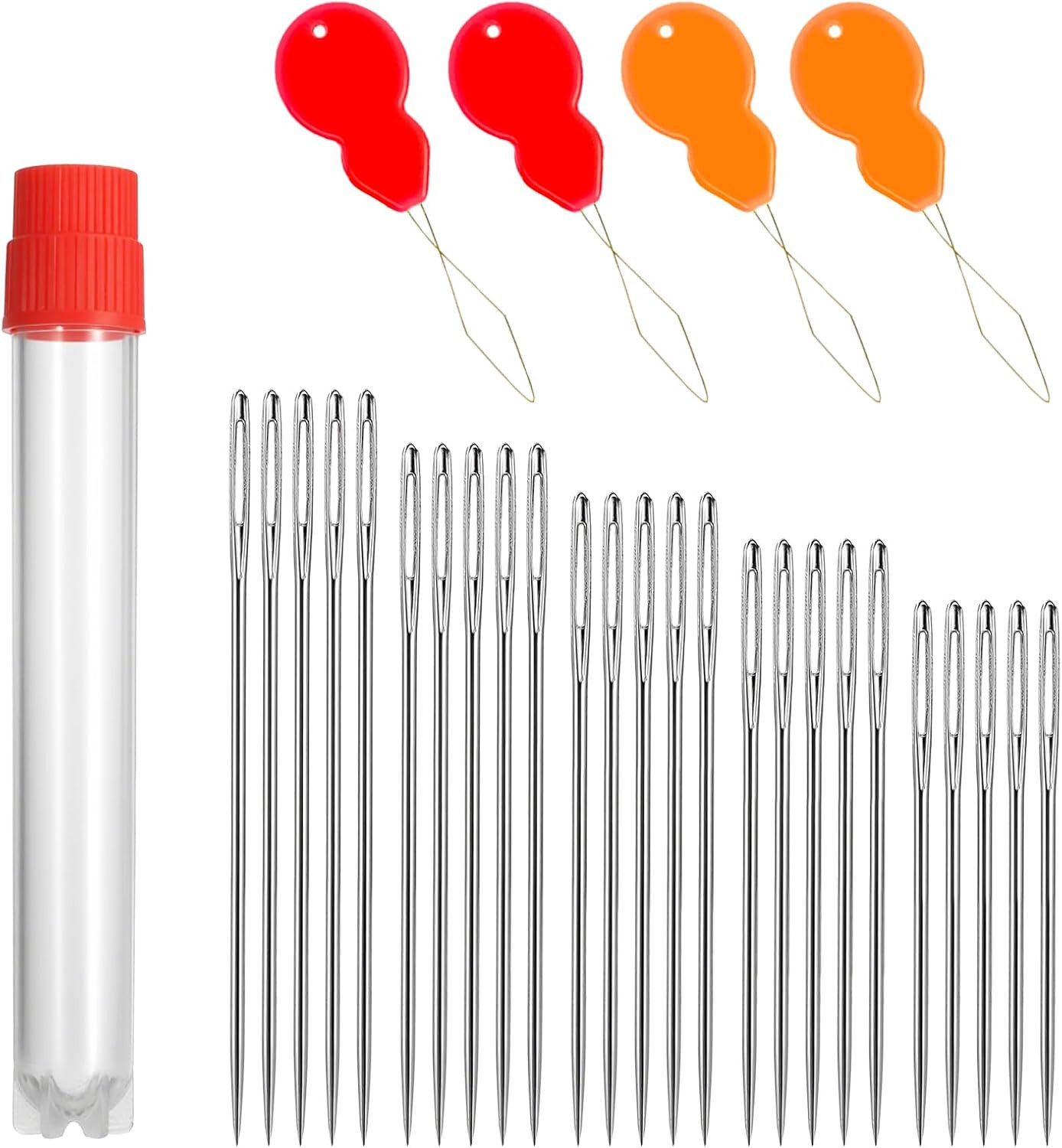 30 PCS Leather Needles for Hand Stitching Large Eye Sewing Needles Heavy Duty 5