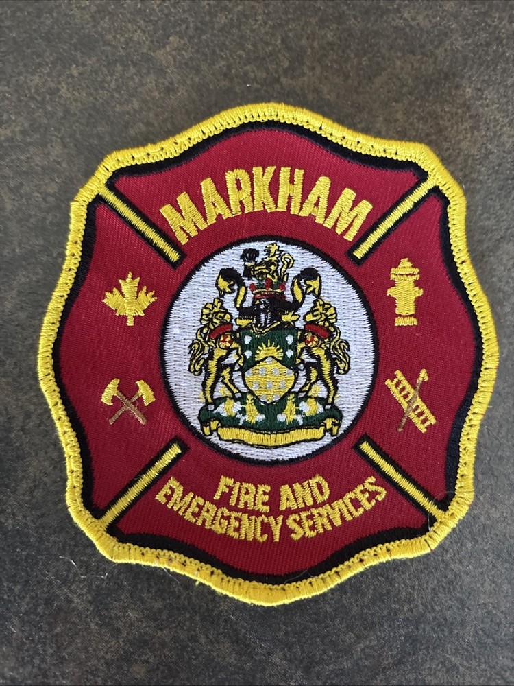 MARKHAM FIRE EMERGENCY SERVICES SHOULDER Gold Patch