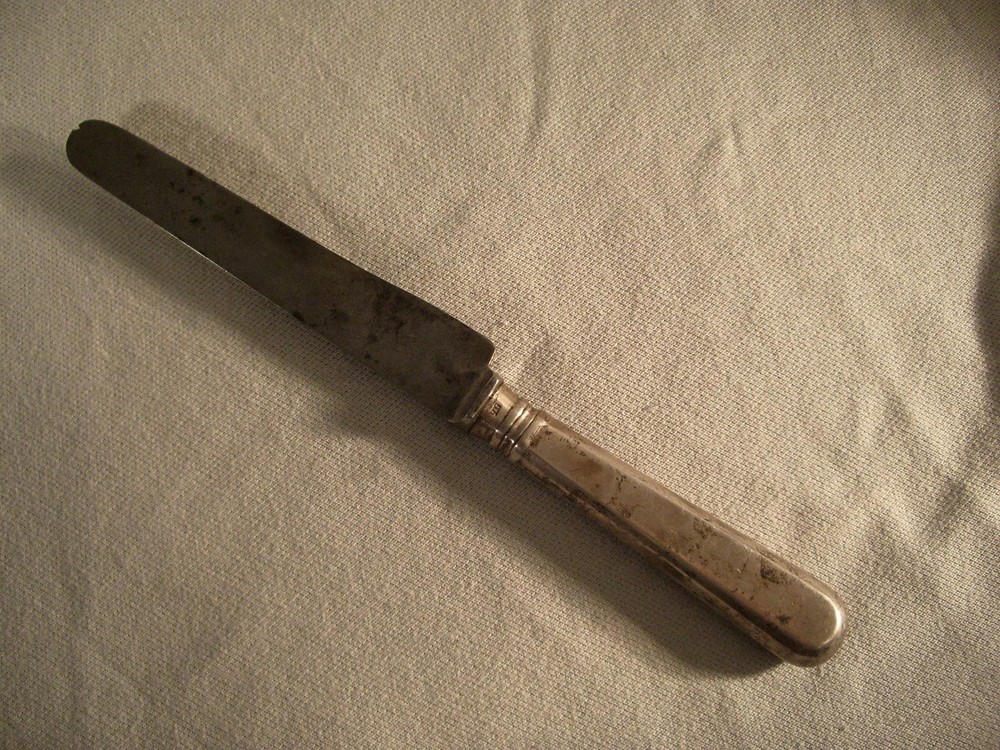 ANTIQUE RUSSIAN 84 SILVER KNIFE MONOGRAM