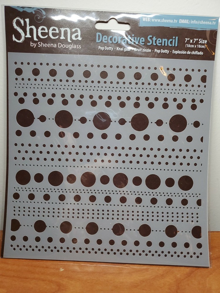 CC2 Sheena Pop Dotty decorative stencil Crafters Companion New