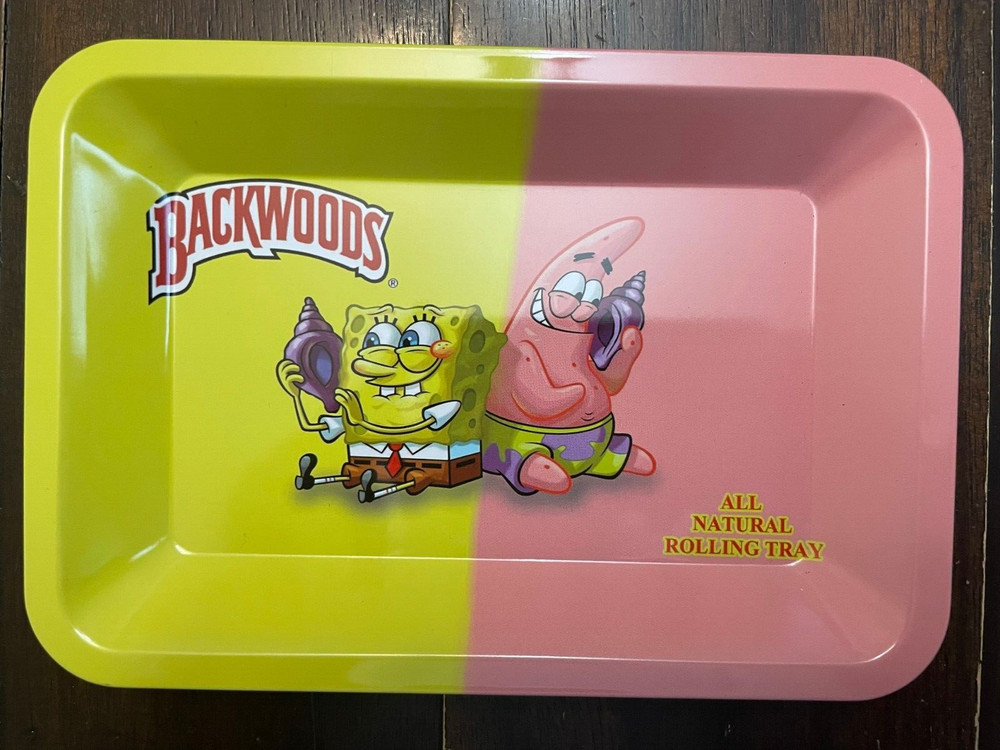 Premium Rolling Tray Ash Tray Backwoods Spongebob Patrick Shell Phones 7inx5in