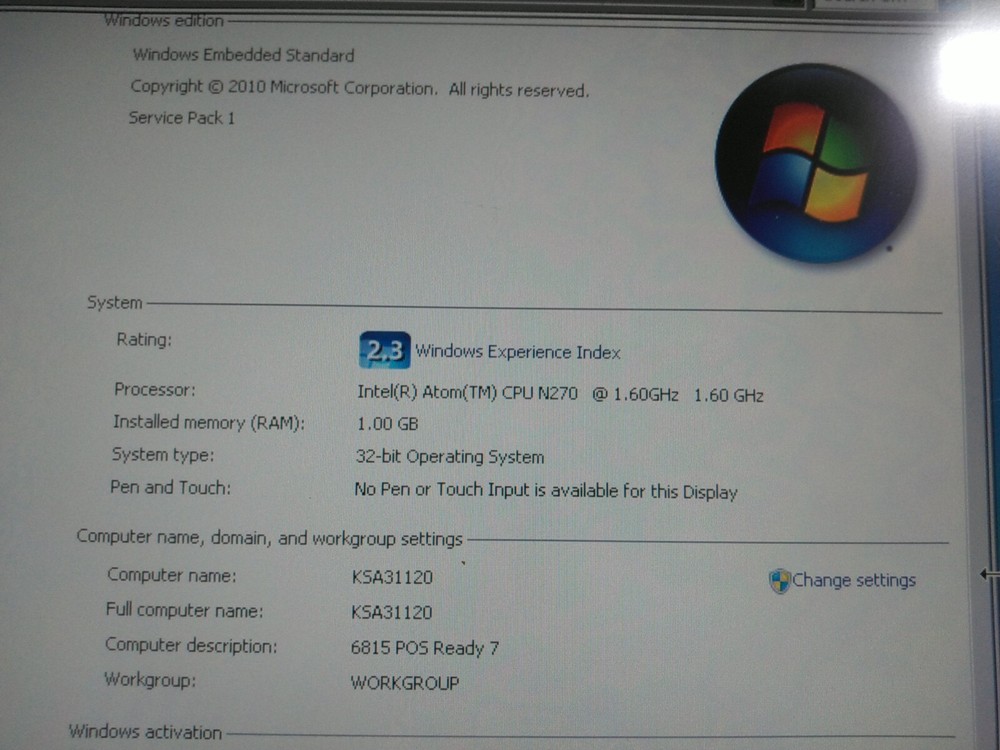 Posiflex KS-6815N Touch Screen PC Embedded Windows w/ SD-700 Card Reader (#120)