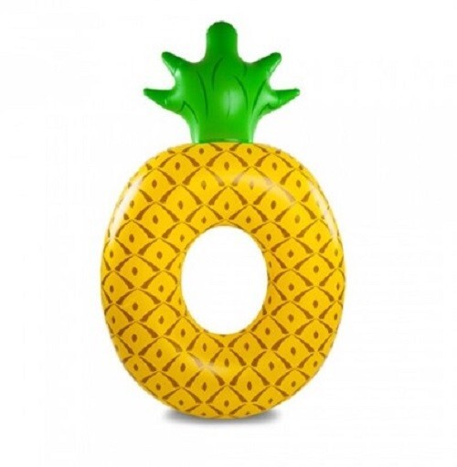 Inflatable Pineapple Pool 27" Ring Float Beach Lake Swim Floatie + Repair Patchs