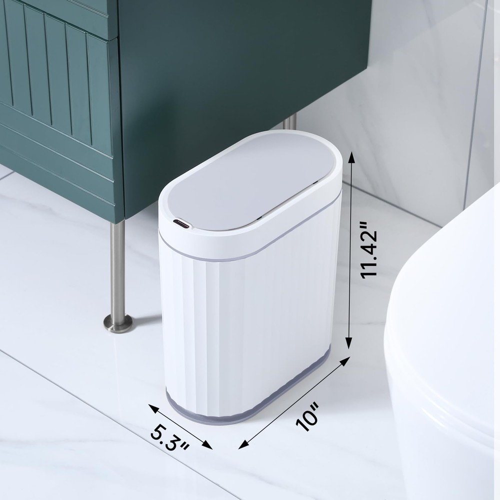 ELPHECO Bathroom Trash can Motion Sensor, Automatic Garbage 2 gallon, Grey