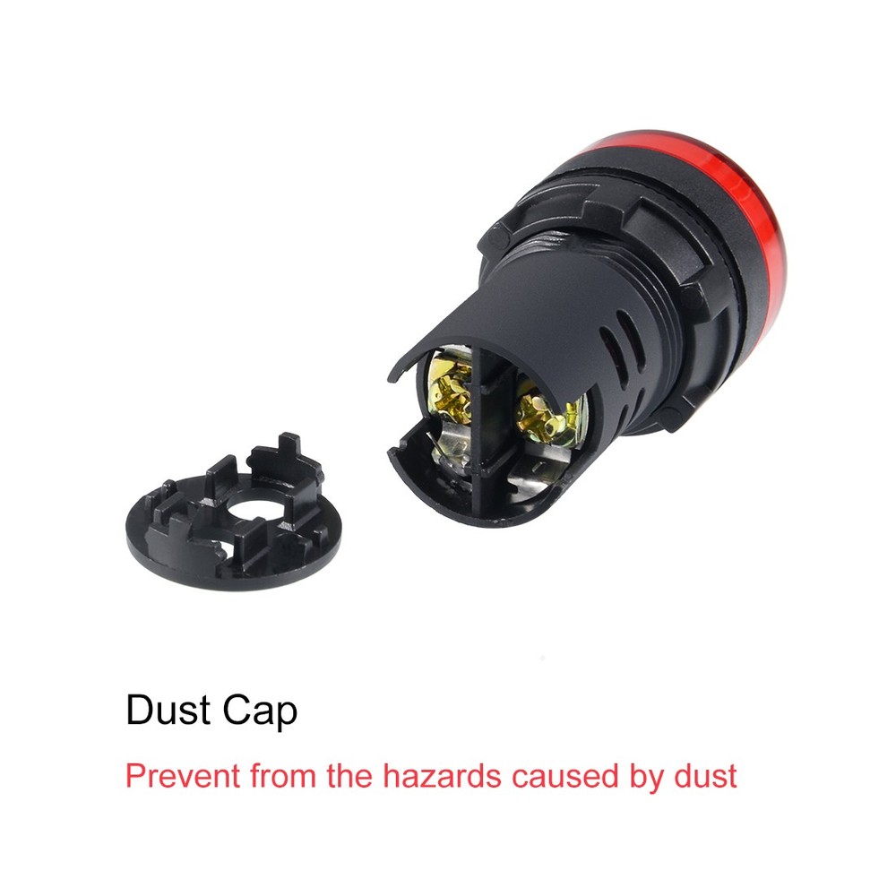 10PCS AC/DC 110V Indicator Lights Flush Panel Mount 7/8" 22mm Red Green