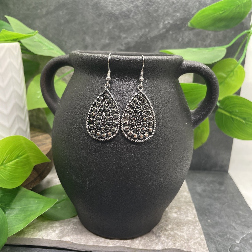 2” Silver-tone Boho Retro Earring Set Drop Dangle New Free Ship B6524