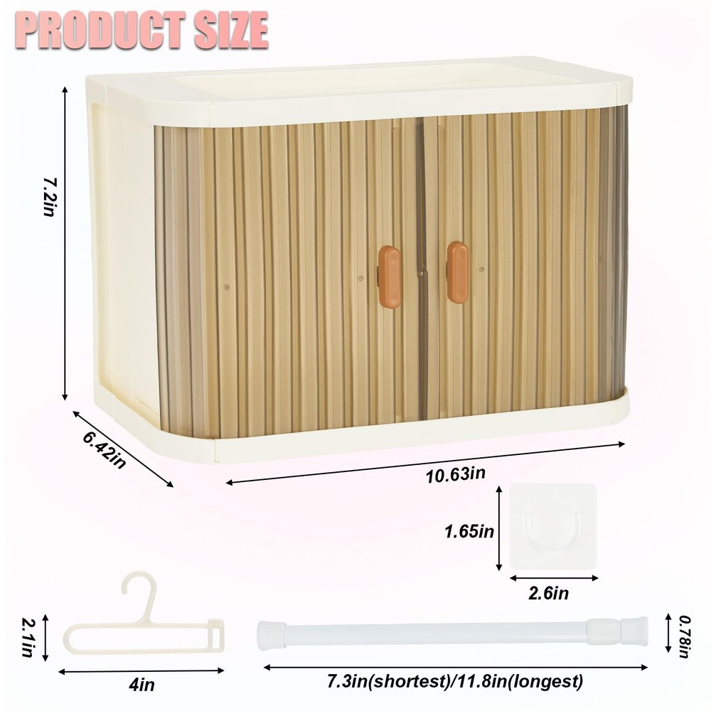 Foldable Doll Wardrobe Closet Compatible with Labubu Clothes – Translucent