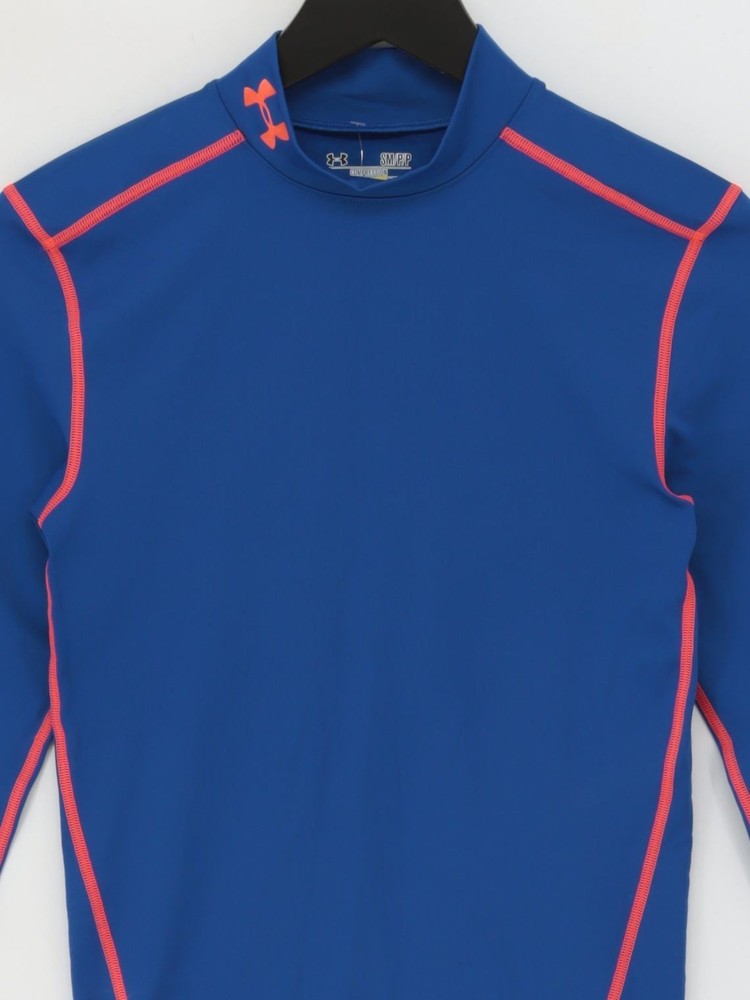 Under Armour Men's Loungewear S Blue Polyester with Elastane Mock Neck Basic