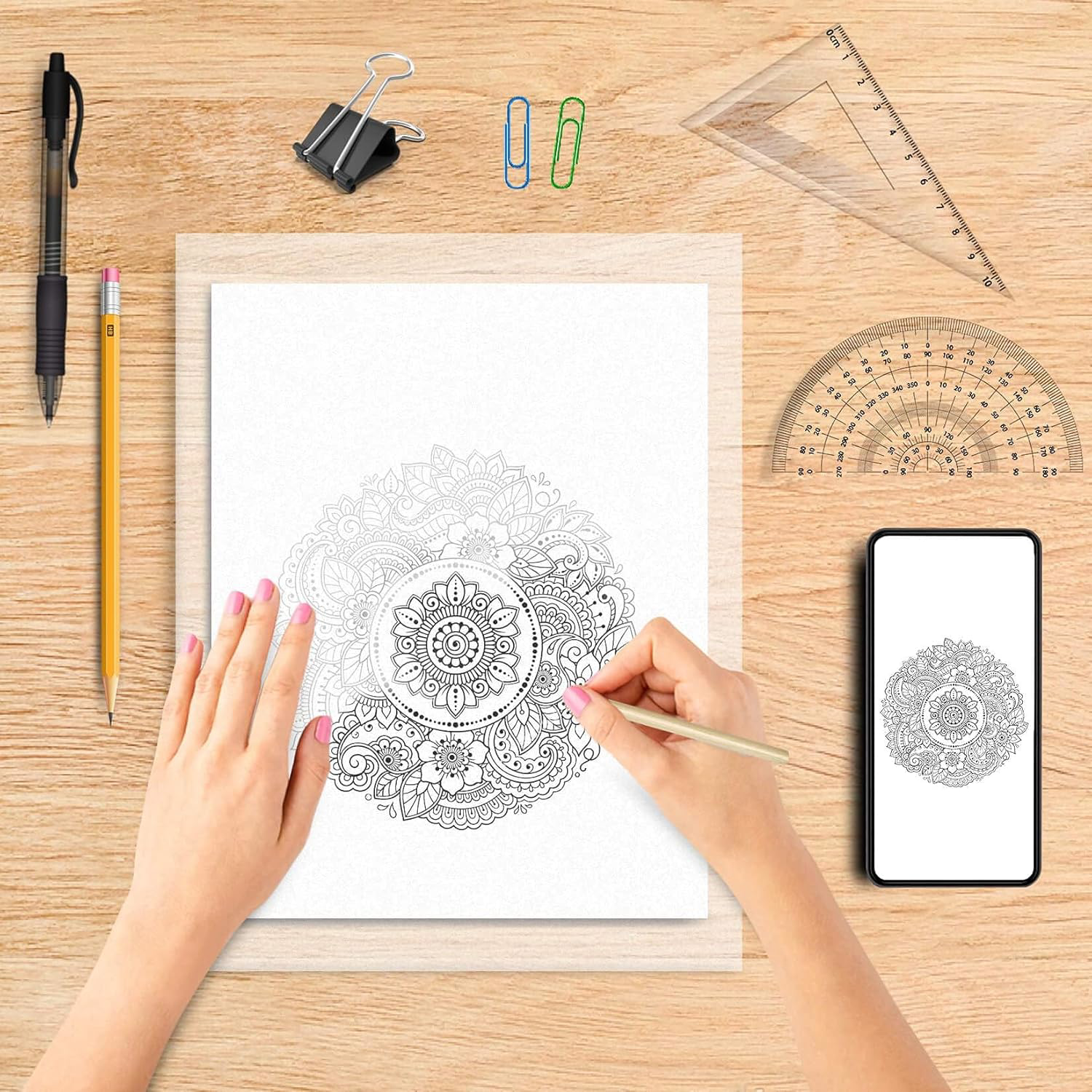 Tracing Paper for Drawing Trace Paper -PSLER 200 Sheets White Translucent Traci