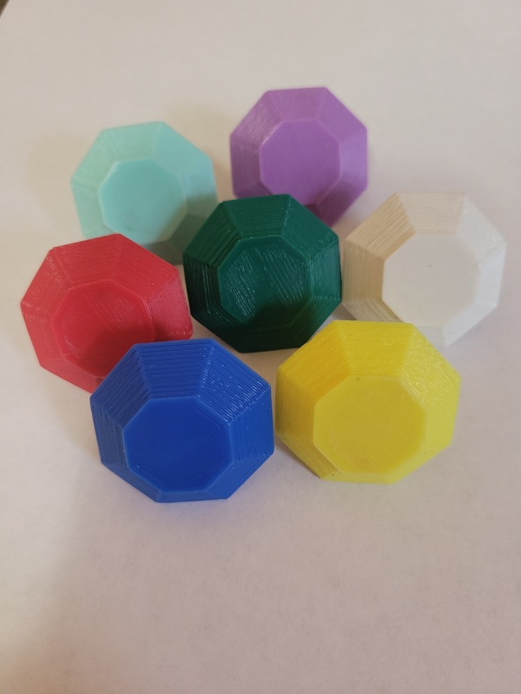 3D Printed Chaos Emeralds - Complete Set