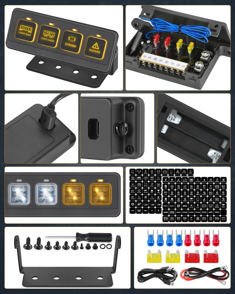 Wireless Switch Panel, Nirider 4 Gang Panel 4 4 gang - wireless