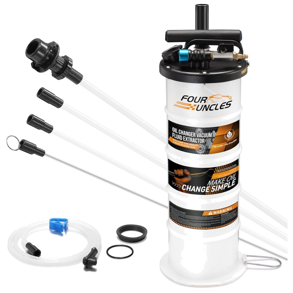Efficient 6.5L Vacuum Fluid Extractor with Tubes for Oil & Brake Fluid Changes
