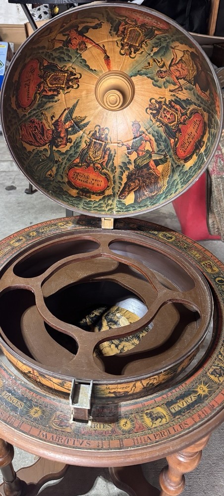 Vintage Astrology Bar Table Cart