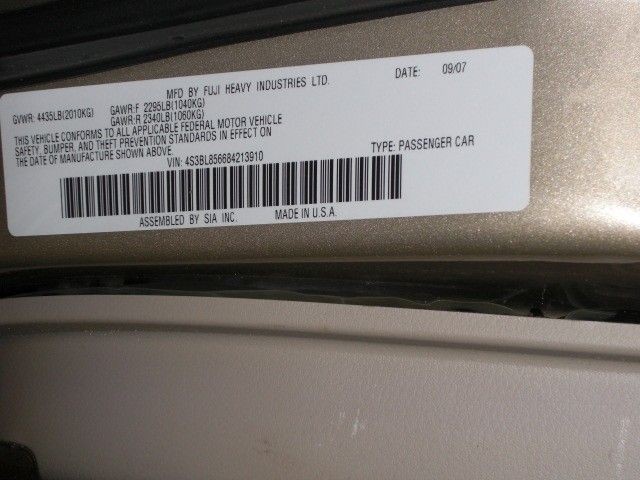08 OUTBACK LEGACY OWNERS MANUAL 589910