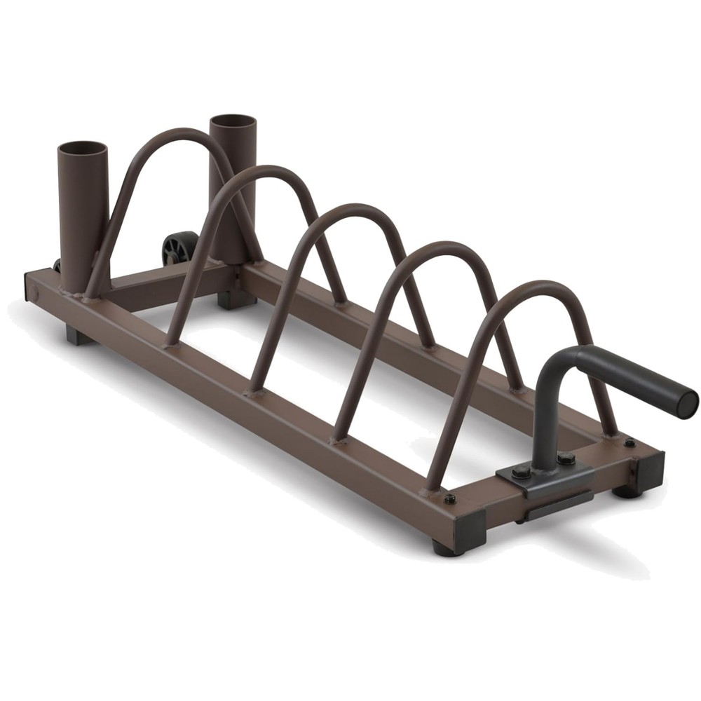 Effortless Weight Organization - Horizontal Olympic Bar & Plate Rack with Wheels