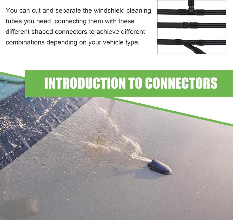 30 PCS Car Windshield Washer Hose Kit, 4M/13Ft Washer Fluid Hose & T/Y/I-type...