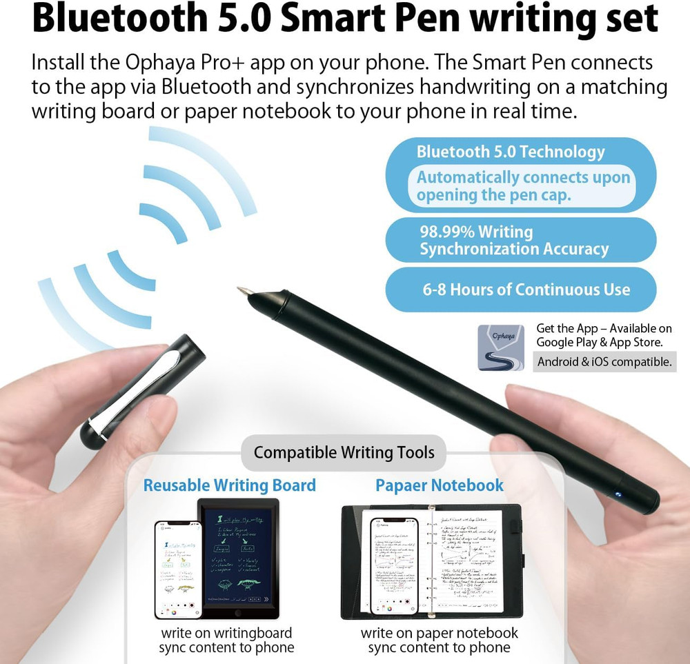 Smart Sync Pen Digital Notebook Real Time Writing Convert to Text iOS Android
