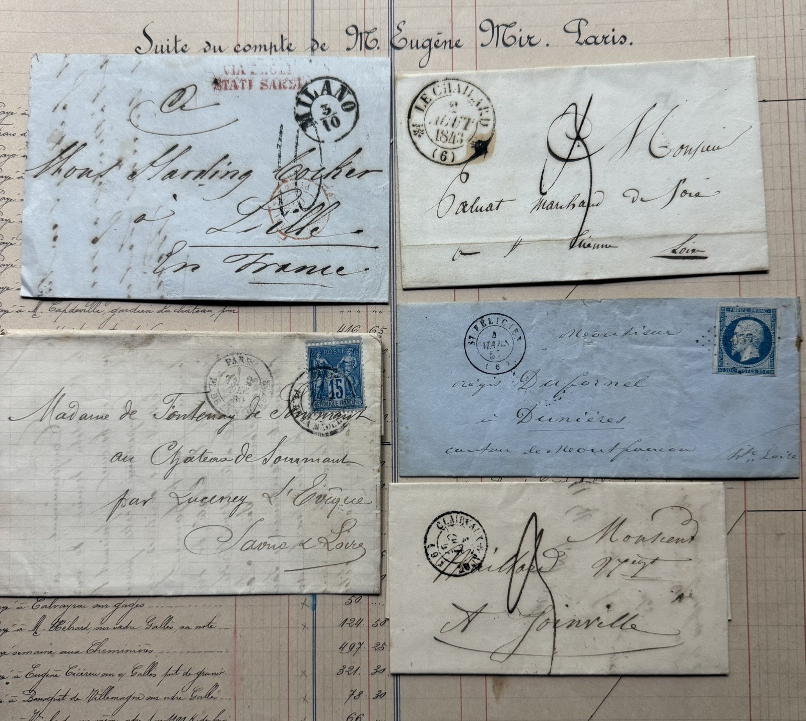 Large Lot Antique Vintage Authentic French Ephemera - Handwritten Letters Photos