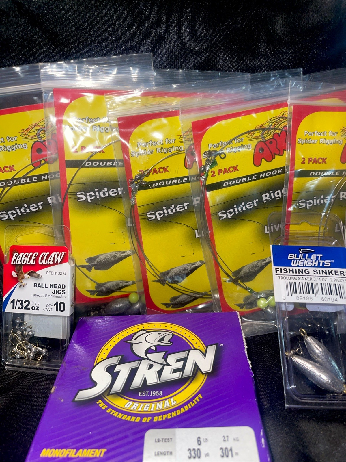 Fishing Bundle Lot Of 11+ Fish Tackle & String Lot New Lazer Sharp Stren Jig