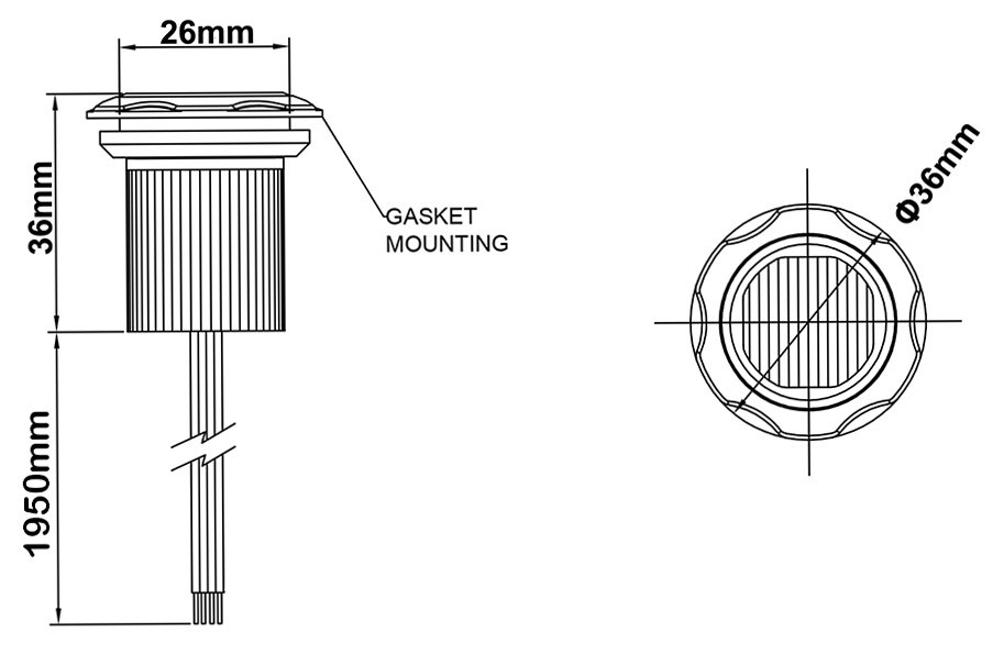 Dual Amber White LED Round Button Strobe Warning Light Low Profile Flush Fit