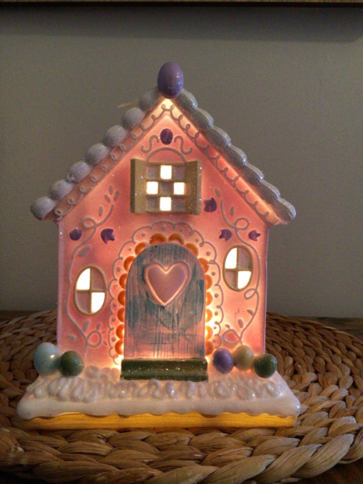 Easter LED Gingerbread House with Eggs