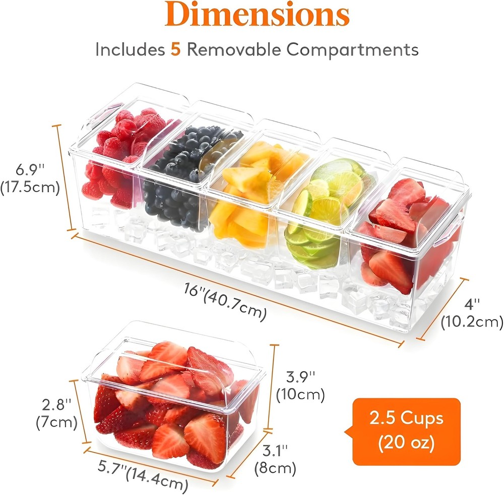 𝐋𝐚𝐫𝐠𝐞 Ice Chilled Condiment Containers w