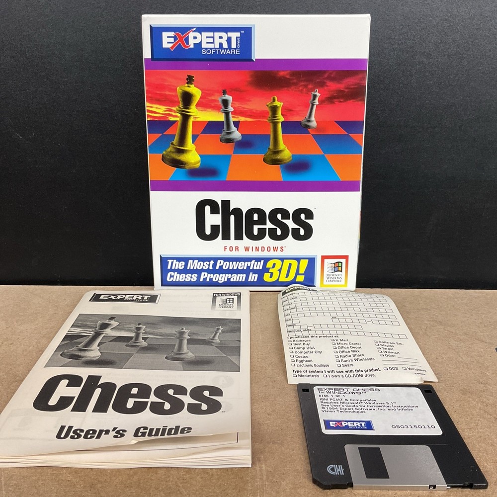 Expert Software Chess For Windows DOS IBM 3.5” Disks Vintage Computing