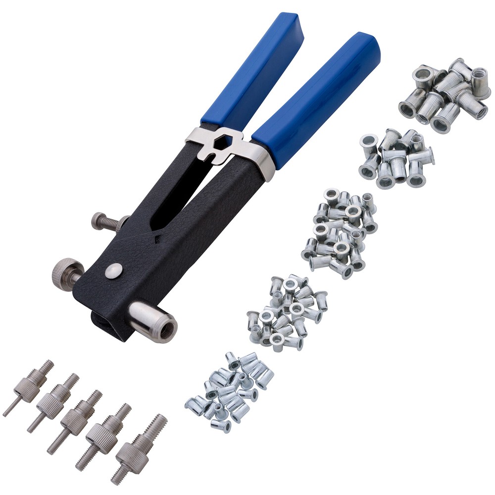 BlueSpot Nut Riveter Kit 86pc M3-M8 Storage Case Threaded Rivnut Insert Tool Set