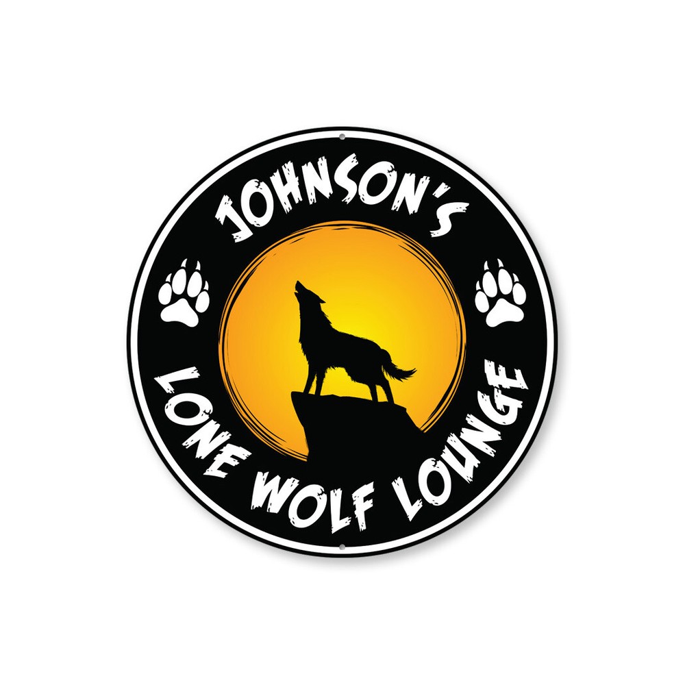 Lone Wolf Lounge Metal Sign