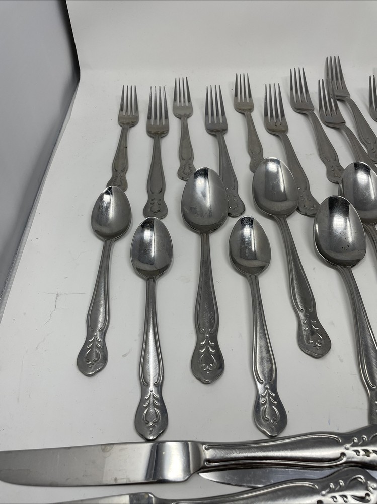 45pc Hampton Silversmiths AMERICANA CLASSIC Stainless Serving For 8 Flatware