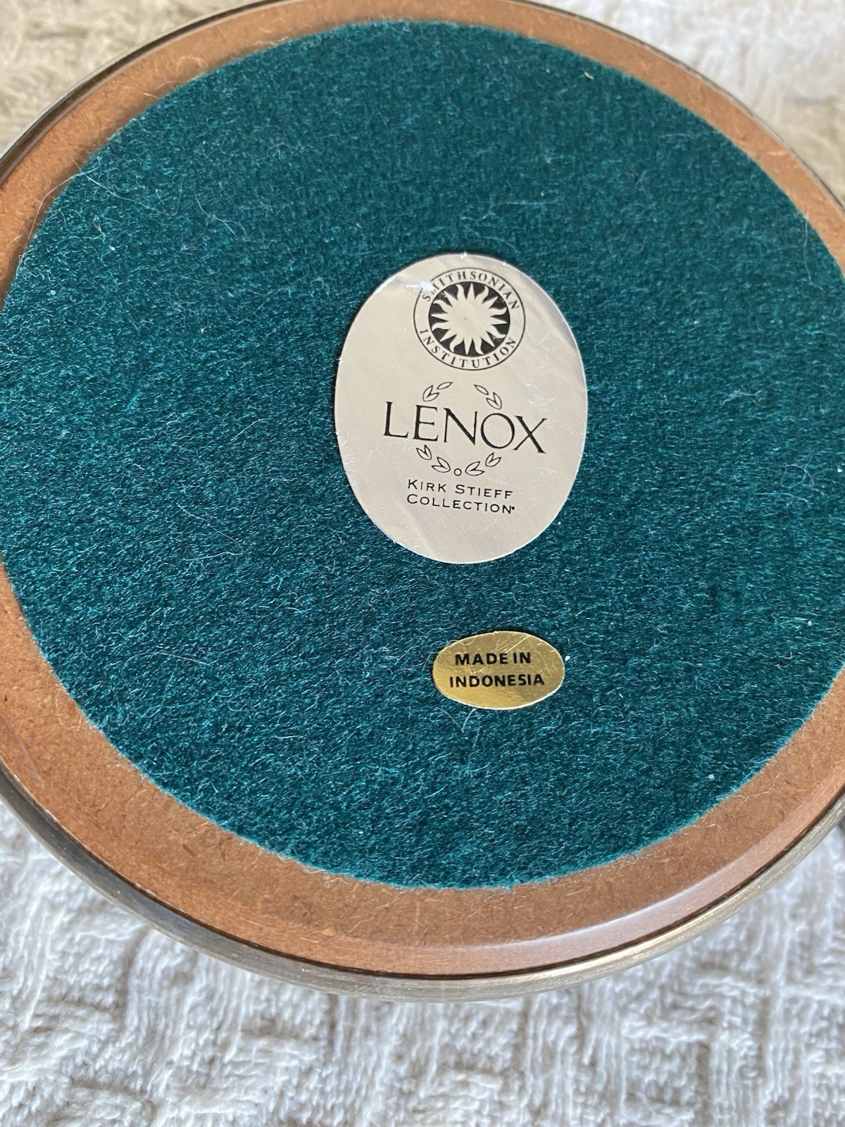 VTG Silverplate LENOX Kirk Stieff Wine Bottle Glass Coaster Set Etched MCM 70s