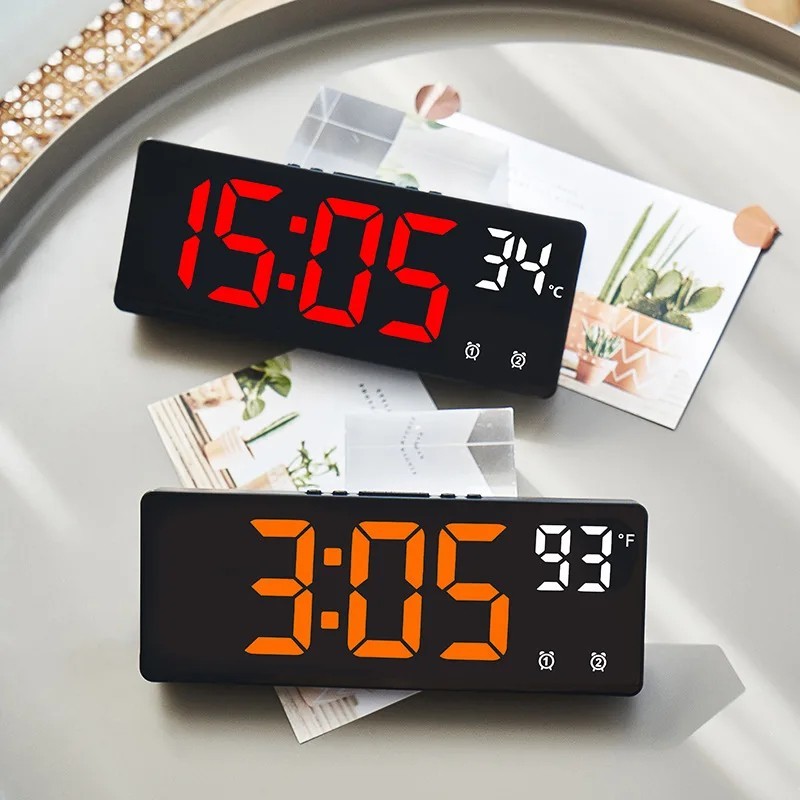 Digital Alarm Clock Travel Clock with Temperature Table Clock Random Display us