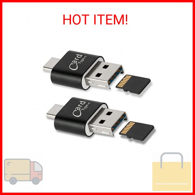[2 Pack] Micro SD Card Reader for Android Phone,Micro SD Card to USB Adapter, Mi