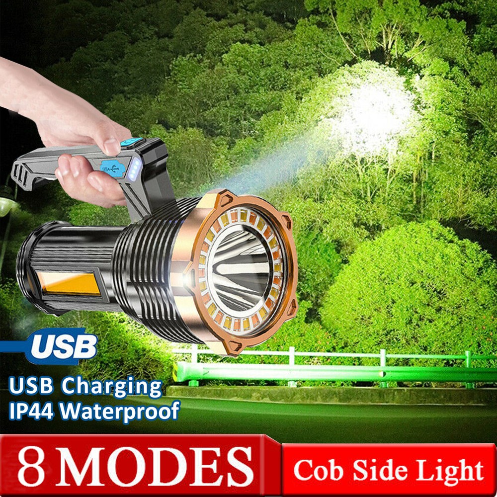 LED Flashlight Handheld Torch Lamp Worklight USB Rechargeable Small Light 8 Mode