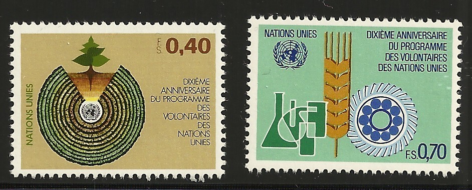 UN Scott #Geneva 103-04, Singles 1981 Complete Set FVF MNH