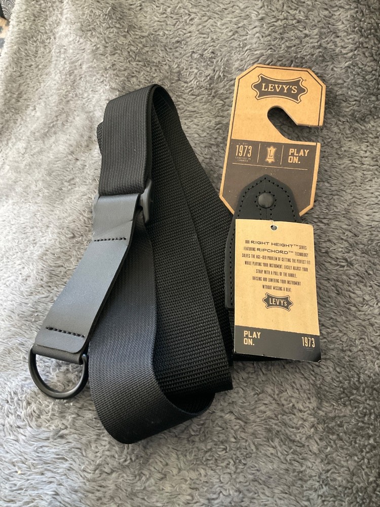 Levy's MRHP-BLK 2" Polyester Right Height Guitar Strap - Black