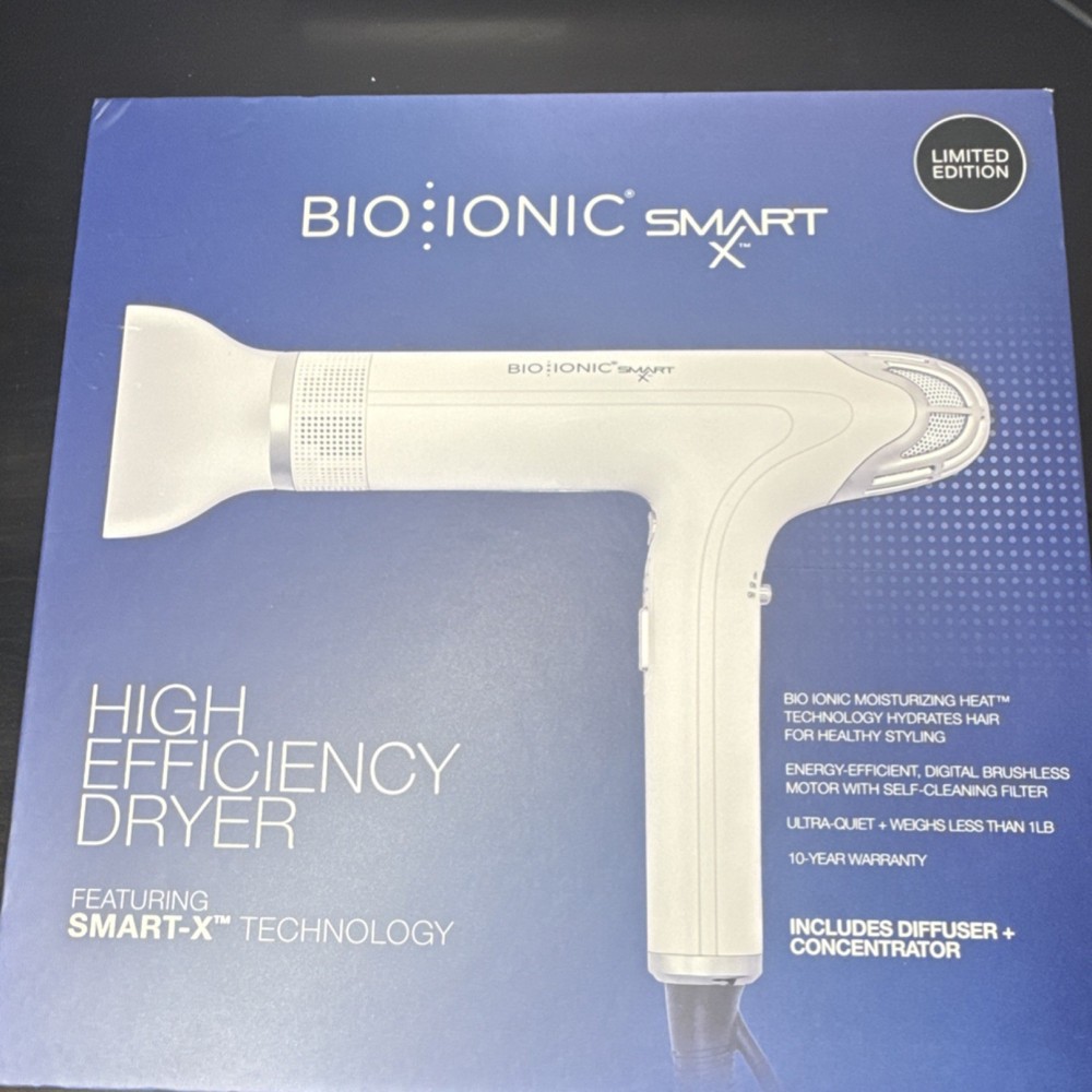 Bio Ionic SMART-X High Efficiency Dryer Diffuser Concentrator White Brushless