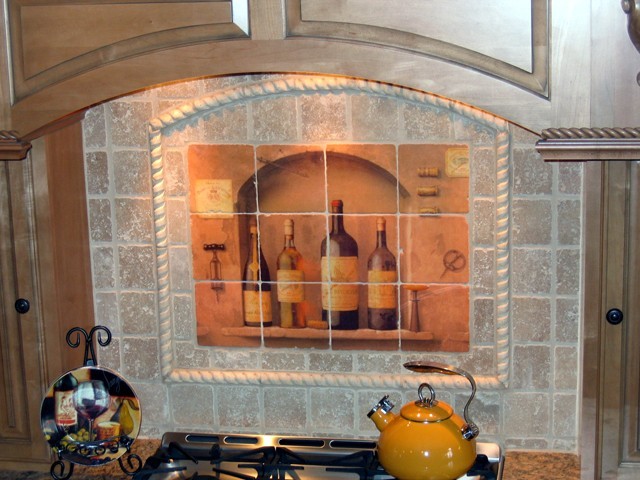 Art Mural Ceramic Wine Bottle Decor Backsplash Tile 318