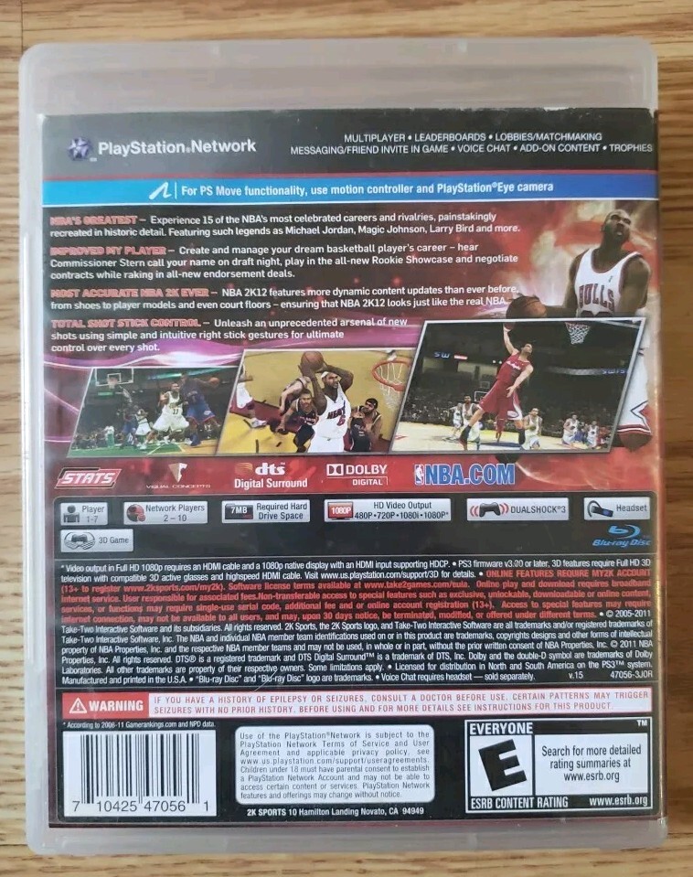 Playstation 3 NBA 2K12 PS3 Game Case Only