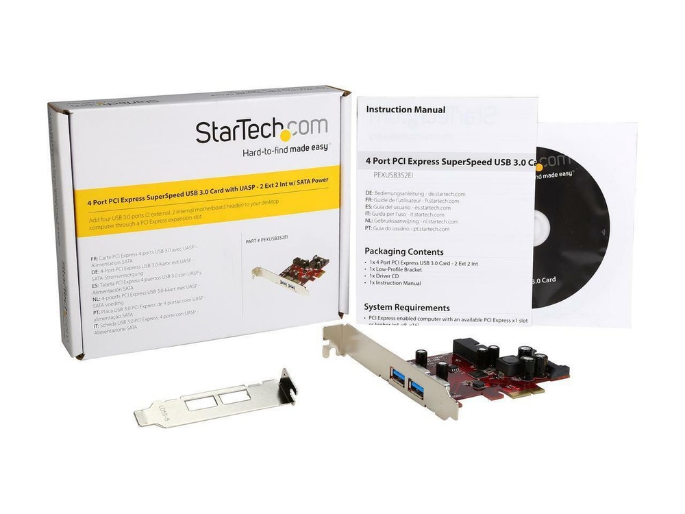 StarTech.com PEXUSB3S2EI 4-port PCI Express USB 3.0 card - 2 external, 2 interna
