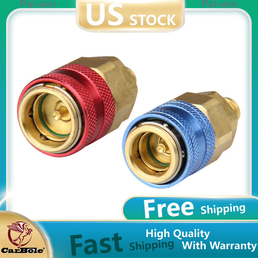 AC Conversion Quick Manifold Connector Adapter Gauge Straight Coupler Low High