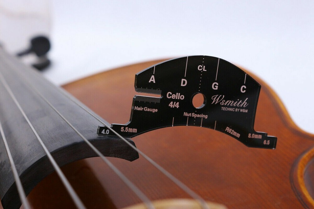 4/4 Cello Bridge Nut Shaping Tool String Spacing Marker & Bow Standard Gauge
