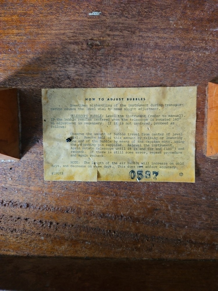 C.L. Berger Engineering Instruments Surveying Transit Level Scope,IN 7529 w/Box