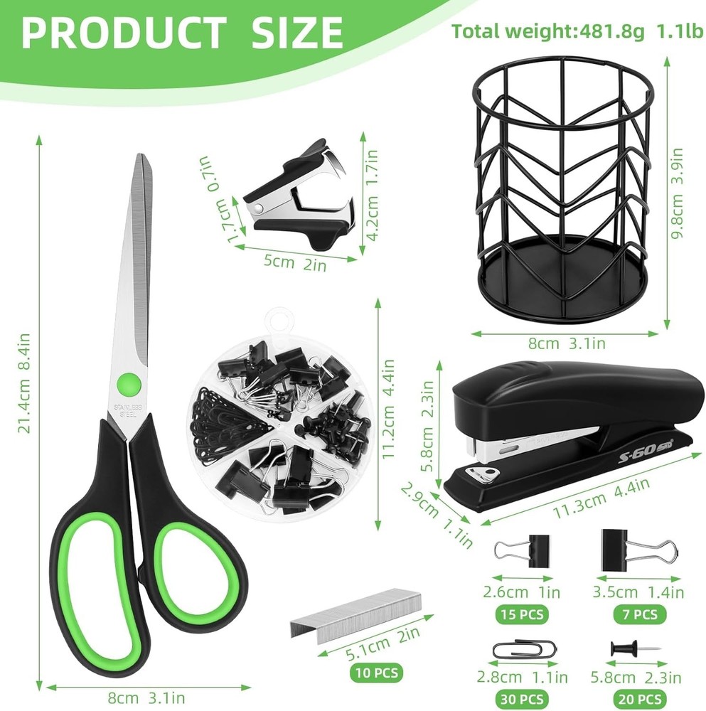 Scissors，Office Supplies Kit, Desk Accessories Set, Products Include Scissors...