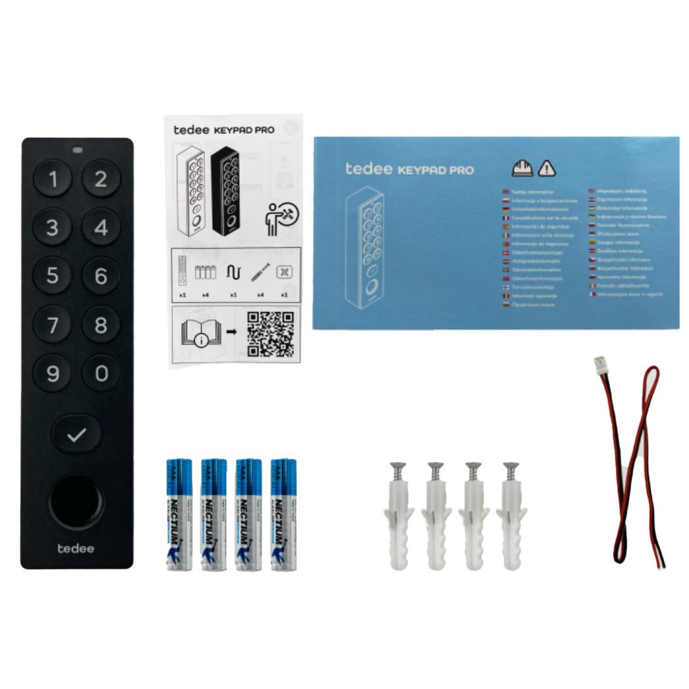 Tedee Keypad PRO Bluetooth Biometric Fingerprint Scanner Battery Powered IP65