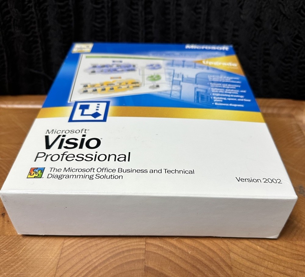VINTAGE - Microsoft Visio Professional Version 2002 -Big Box Software PC Windows